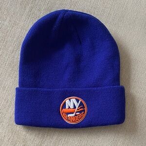 NHL NY Islanders New York Islanders Hockey Beanie Winter Sports Hat Blue Orange